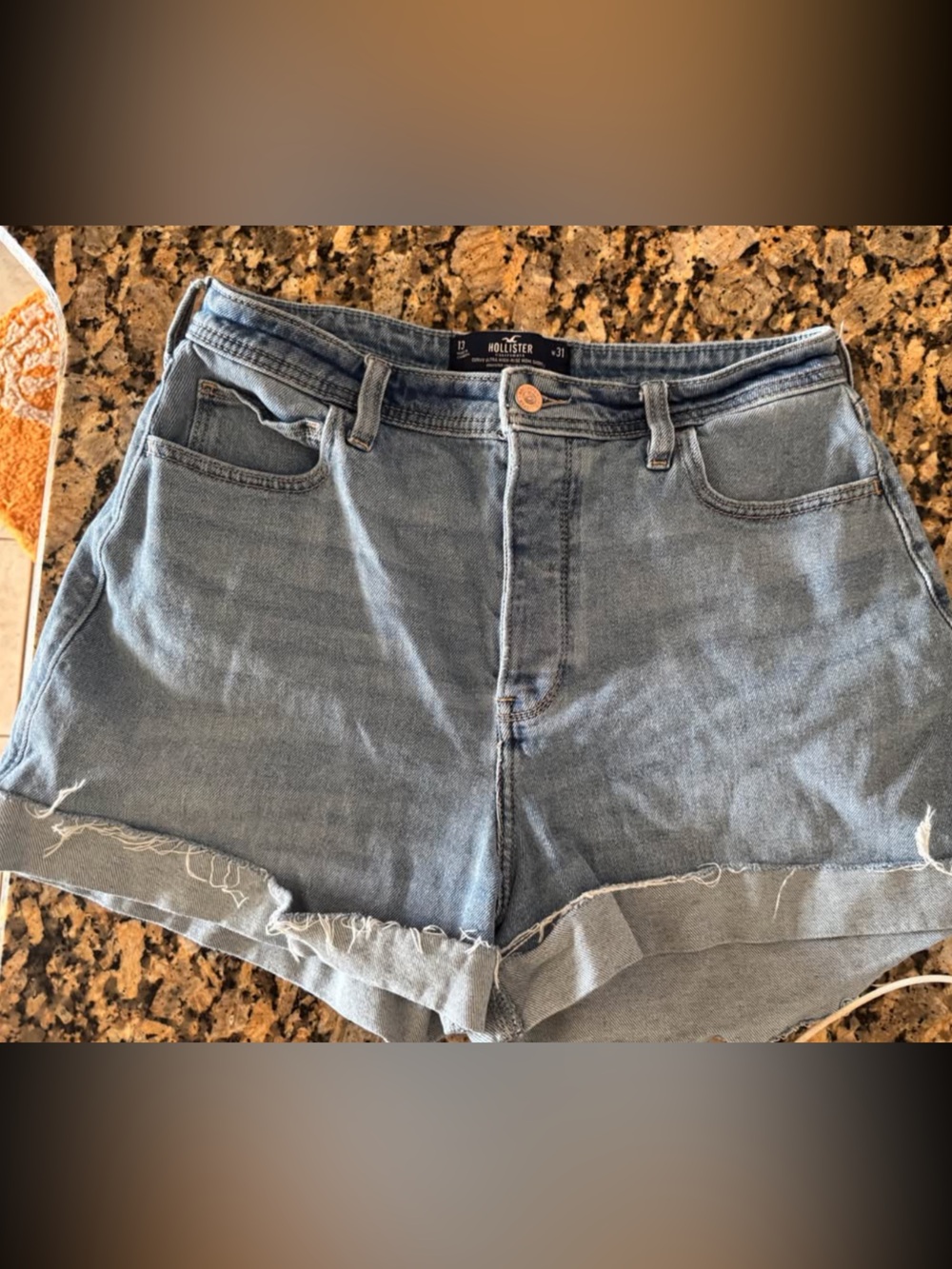 Hollister high rise Women's Light Blue Denim Cutoff Shorts